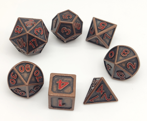 La main a gravé la peinture Mini Dice Set, matrice multi de polyèdre de fonction