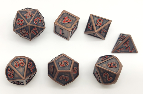 La main a gravé la peinture Mini Dice Set, matrice multi de polyèdre de fonction