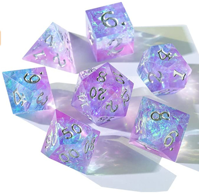 Universel vigoureux d'Unicorn Dice Set Sharp Edges de résine antiusure