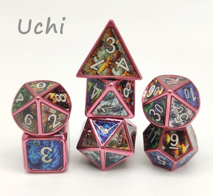 Les matrices polyèdres en métal RPG de 7 morceaux ont placé antiusure pour le jeu de table