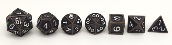 Ensemble polyèdre de matrices en métal vigoureux inodore, métal résistant à l'usure Mini Dice