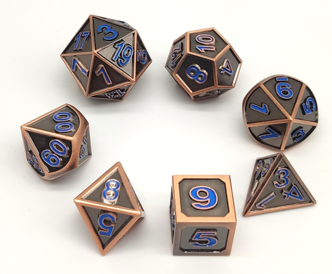DND en alliage de zinc mini RPG découpent le polyèdre réglé de 7 PCs résistant à l'usure