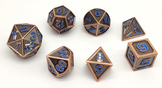 DND en alliage de zinc mini RPG découpent le polyèdre réglé de 7 PCs résistant à l'usure