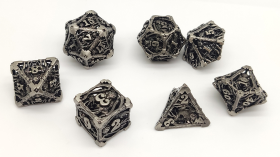 Métal de luxe Mini Polyhedral Dice Set poids léger inodore de 7 morceaux