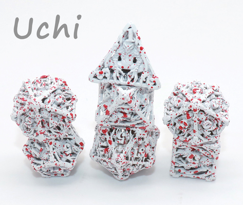 Métal blanc Mini Polyhedral Dice Hand Pouring pour la collection