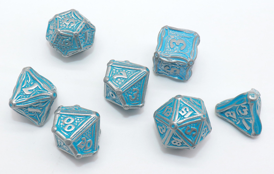Matériel bleu fabriqué à la main de Mini Polyhedral Dice Lightweight Metal