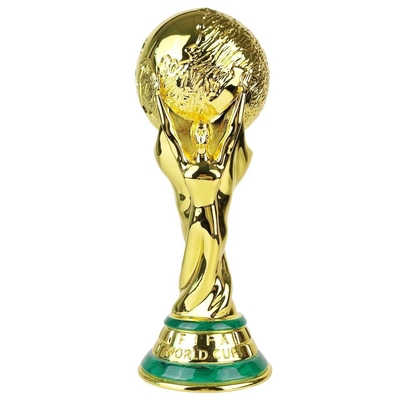 L'or a plaqué l'extra large d'or vigoureux de couleur de tasse de trophée en métal du football