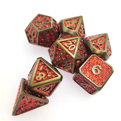 Pour les matrices faites main polyèdres en métal d'ensemble de 7 morceaux en métal de table de jeu