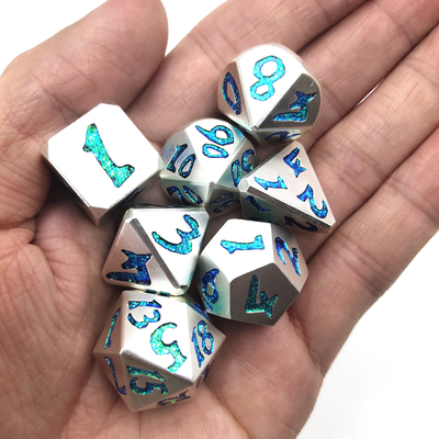 Poids léger bleu de luxe fait main polyédrique pratique de dés pour la collection