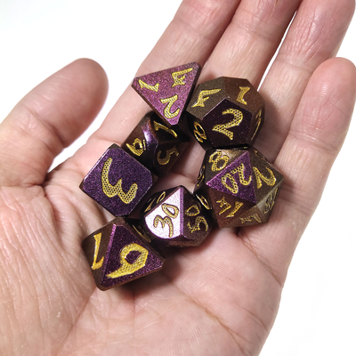 Jeu de société RPG Dice Set Hand 7 Piece Poids léger Sharp Metal Polyhedral Black