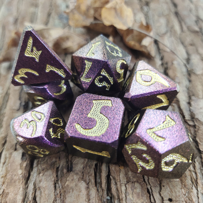 Jeu de société RPG Dice Set Hand 7 Piece Poids léger Sharp Metal Polyhedral Black