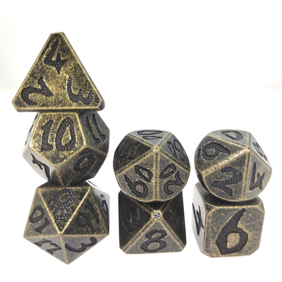 Mini RPG Dice DND RPG Dice Set Durable Pour Donjons Et Dragons Polyhedral Aurichalceous
