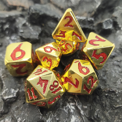 Jeu de dés polyédriques de luxe de D4, D6, D8, D10, D12, D20 et D% pour les jeux de cartes RPG
