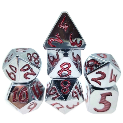 les matrices multi légères inodores rouges de matrices de polyèdre de fonction de ruban ont placé la taille vigoureuse 12cm de 7 PCs pour le jeu de RPG