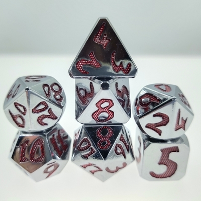 les matrices multi légères inodores rouges de matrices de polyèdre de fonction de ruban ont placé la taille vigoureuse 12cm de 7 PCs pour le jeu de RPG