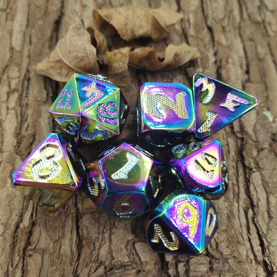 Chip Dice Set Gold 	Matrices faites sur commande pour les cachots et l'ensemble polyèdre de matrices de dragons