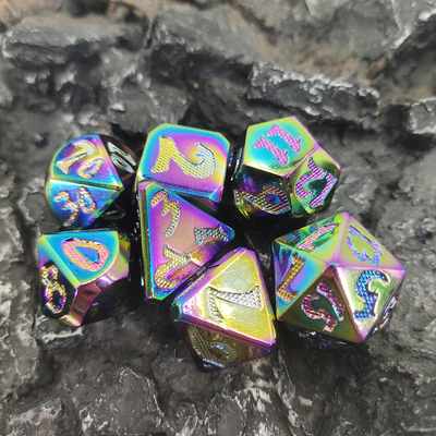 RPG Dice DND Neat Sharp Process Die Casting Polyhedron Mini Dice Set Couleur éblouissante pour le jeu rpg