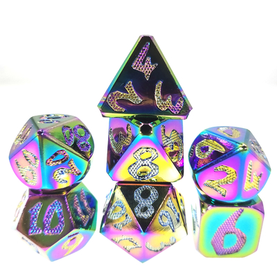 RPG Dice DND Neat Sharp Process Die Casting Polyhedron Mini Dice Set Couleur éblouissante pour le jeu rpg