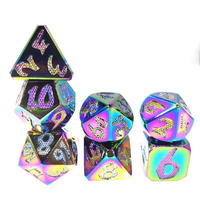 RPG Dice DND Neat Sharp Process Die Casting Polyhedron Mini Dice Set Couleur éblouissante pour le jeu rpg