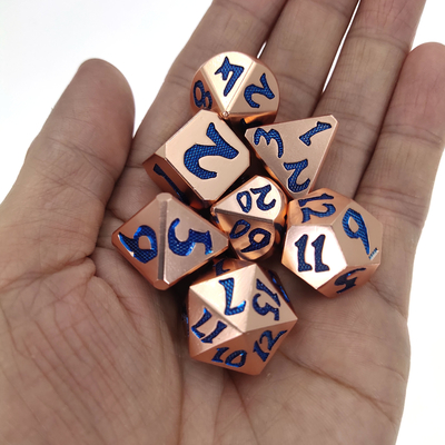 Ensemble de dés RPG faits à la main ensemble de dés polyédriques portables en alliage de Zinc métal de luxe