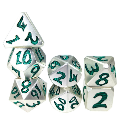 Edge Rpg Dice Rpg Dice dés polyédriques inodores léger pointu vert métal argenté