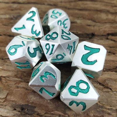 Edge Rpg Dice Rpg Dice dés polyédriques inodores léger pointu vert métal argenté