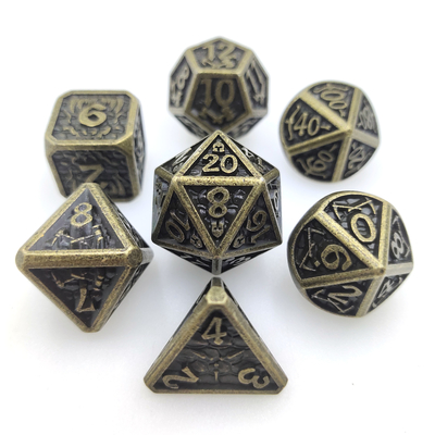 Matrices noires polyèdres en métal RPG de Pokemon de matrices de jeu de table pratique résistant à l'usure de dièse