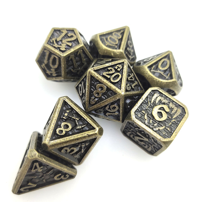 Les matrices de table de jeu ont placé le jaune résistant à l'usure polyèdre de Mini Dice Metal Antiwear For en métal