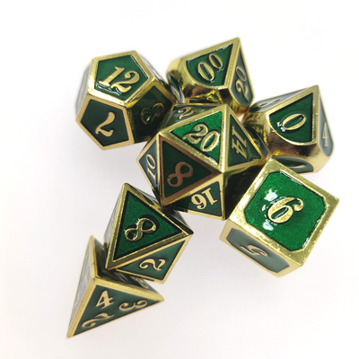 GST RPG Dice Set Portable Robuste Mini Léger Pour Collection Polyhedral Gilt Green