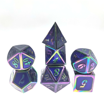 Jeu de dés polyèdre multifonctions robuste 7 pièces taille 12cm jeu de dés RPG zinc