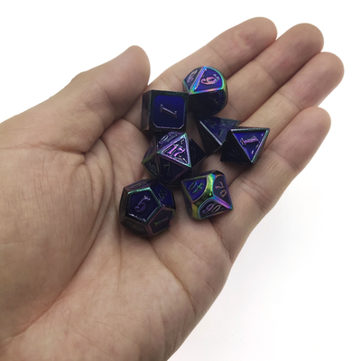 Jeu de dés polyèdre multifonctions robuste 7 pièces taille 12cm jeu de dés RPG zinc