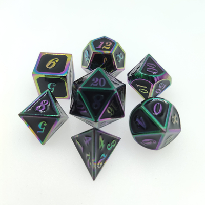 Jeu de dés anti-usure portables robustes pour polyédriques plaqués or donjons et dragons