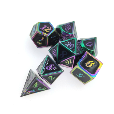 Jeu de dés anti-usure portables robustes pour polyédriques plaqués or donjons et dragons