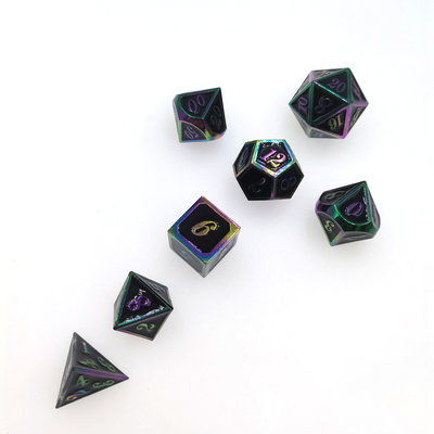 Jeu de dés doré pour donjons et dragons polyédrique éblouissant pratique placage pointu