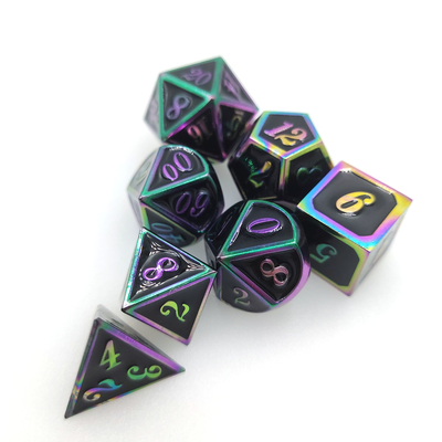 Jeu de dés doré pour donjons et dragons polyédrique éblouissant pratique placage pointu