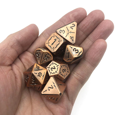 Ensemble de dés en vrac Rpg dés polyédriques à noyau liquide noir poli à la main non toxiques