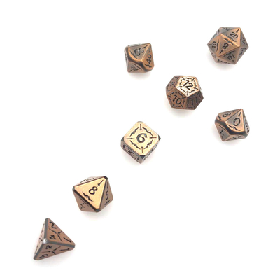 Les matrices en métal RPG ont placé le métal durable résistant à l'usure de noir d'or découpent polyèdre