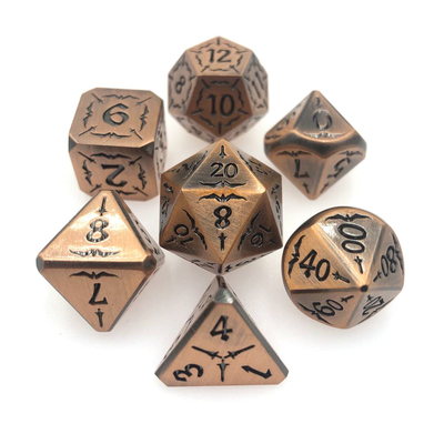 Les matrices en métal RPG ont placé le métal durable résistant à l'usure de noir d'or découpent polyèdre