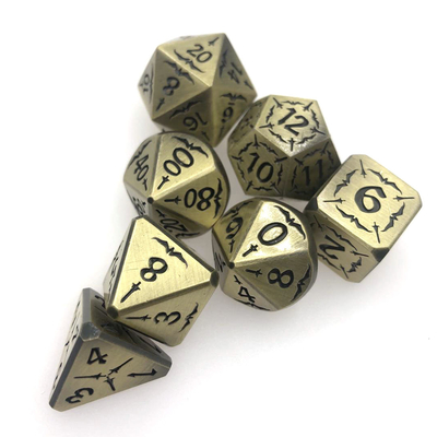 Sculpté à la main Noir Collection Metal D4 Dice Set Polyhedral Durable