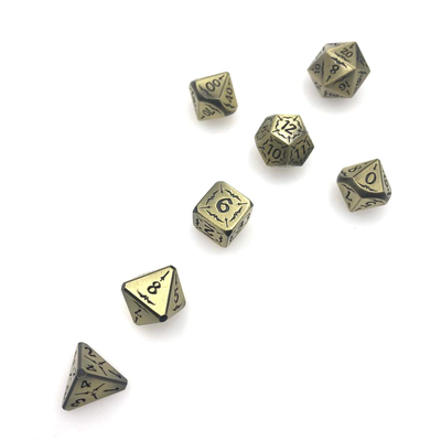 Sculpté à la main Noir Collection Metal D4 Dice Set Polyhedral Durable