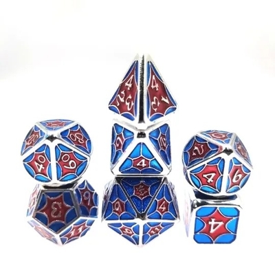 TRPG Running Group Metal Dice Dragon and Dungeon Couleur colorée toile d'araignée