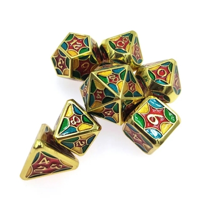 TRPG Running Group Metal Dice Dragon and Dungeon Couleur colorée toile d'araignée