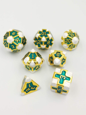 7 pièces de jeu de dés polyédrique baroque