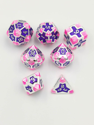 7 pièces de jeu de dés polyédrique baroque