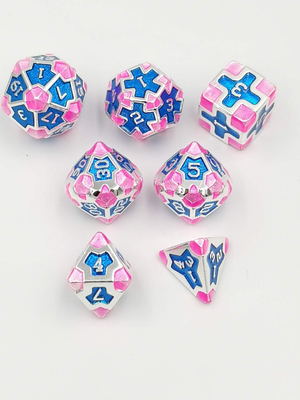 7 pièces de jeu de dés polyédrique baroque