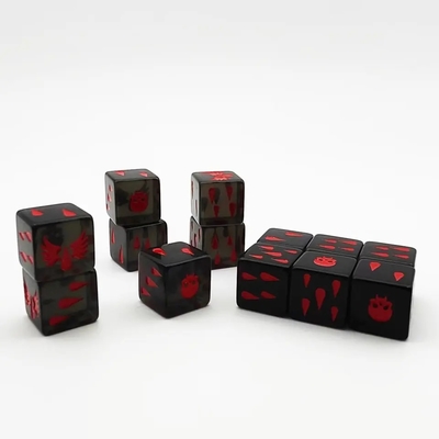 Surface lisse Résine polyédrique jeu de dés de cristal jeu de dés personnalisé acrylique