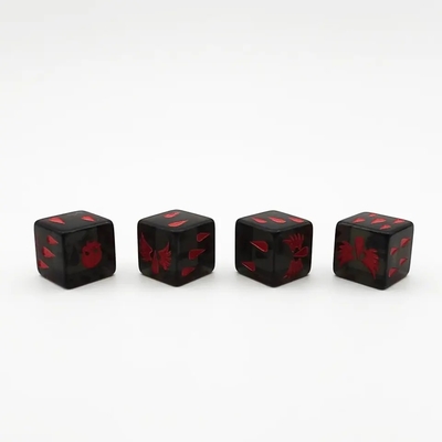 Surface lisse Résine polyédrique jeu de dés de cristal jeu de dés personnalisé acrylique