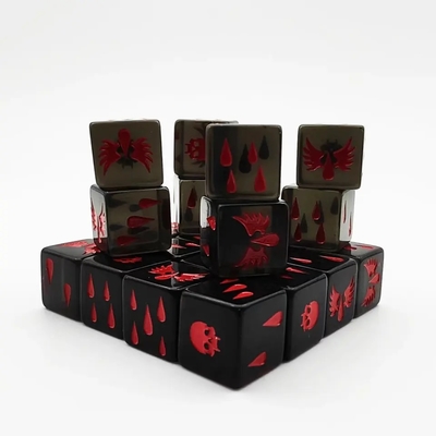 Surface lisse Résine polyédrique jeu de dés de cristal jeu de dés personnalisé acrylique