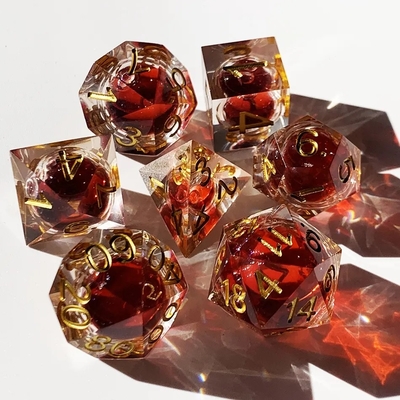 Jeu RPG Blood Dice Set Rouge Liquide Core Dice Résine Dragon et Donjon