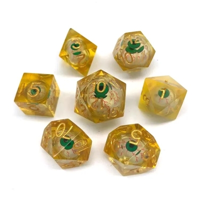 16mm plein polyédrique dés en mouvement Donjons et Dragons Bloodshot Blue Eye dés ensemble pour le rôle